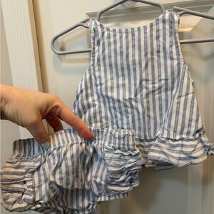 Cat & Jack Blue and White Striped Girls Matching Set